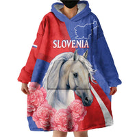 Personalised Balkan Lipizzaner Horse Slovenia Wearable Blanket Hoodie Carnation Sporty Style - Wonder Print Shop