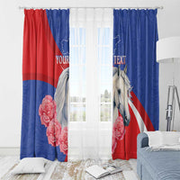 Personalised Balkan Lipizzaner Horse Slovenia Window Curtain Carnation Sporty Style - Wonder Print Shop