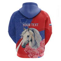 Personalised Balkan Lipizzaner Horse Slovenia Zip Hoodie Carnation Sporty Style - Wonder Print Shop