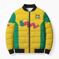 Custom Benin Football Bomber Puffer Jacket Go Champions Les Guepards - Wonder Print Shop
