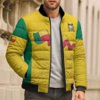 Custom Benin Football Bomber Puffer Jacket Go Champions Les Guepards - Wonder Print Shop