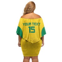 Custom Benin Football Family Matching Off Shoulder Short Dress and Hawaiian Shirt Go Champions Les Guepards - Wonder Print Shop