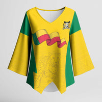 Custom Benin Football Kimono Sleeve Blouse Go Champions Les Guepards - Wonder Print Shop