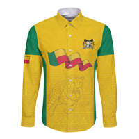 Custom Benin Football Long Sleeve Button Shirt Go Champions Les Guepards - Wonder Print Shop