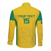 Custom Benin Football Long Sleeve Button Shirt Go Champions Les Guepards - Wonder Print Shop
