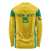 Custom Benin Football Long Sleeve Shirt Go Champions Les Guepards - Wonder Print Shop