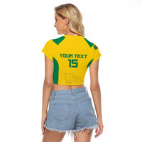 Custom Benin Football Raglan Cropped T Shirt Go Champions Les Guepards - Wonder Print Shop