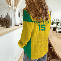 Custom Benin Football Women Casual Shirt Go Champions Les Guepards - Wonder Print Shop
