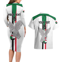 Custom Sudan Football Couples Matching Long Sleeve Bodycon Dress and Hawaiian Shirt Go Champions Falcons of Jediane - Wonder Print Shop