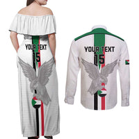 Custom Sudan Football Couples Matching Off Shoulder Maxi Dress and Long Sleeve Button Shirt Go Champions Falcons of Jediane - Wonder Print Shop