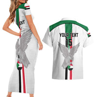 Custom Sudan Football Couples Matching Short Sleeve Bodycon Dress and Hawaiian Shirt Go Champions Falcons of Jediane - Wonder Print Shop