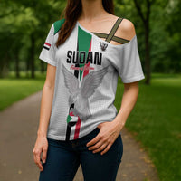 Custom Sudan Football Cross Shoulder Shirt Go Champions Falcons of Jediane - Wonder Print Shop