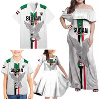 Custom Sudan Football Family Matching Off Shoulder Maxi Dress and Hawaiian Shirt Go Champions Falcons of Jediane - Wonder Print Shop