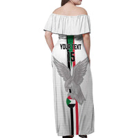 Custom Sudan Football Family Matching Off Shoulder Maxi Dress and Hawaiian Shirt Go Champions Falcons of Jediane - Wonder Print Shop