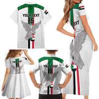 Custom Sudan Football Family Matching Short Sleeve Bodycon Dress and Hawaiian Shirt Go Champions Falcons of Jediane - Wonder Print Shop