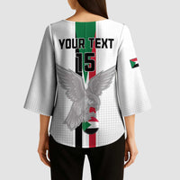 Custom Sudan Football Kimono Sleeve Blouse Go Champions Falcons of Jediane - Wonder Print Shop