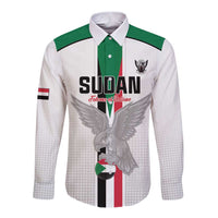 Custom Sudan Football Long Sleeve Button Shirt Go Champions Falcons of Jediane - Wonder Print Shop