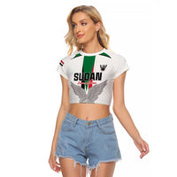 Custom Sudan Football Raglan Cropped T Shirt Go Champions Falcons of Jediane - Wonder Print Shop