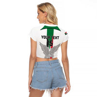 Custom Sudan Football Raglan Cropped T Shirt Go Champions Falcons of Jediane - Wonder Print Shop