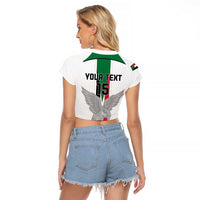 Custom Sudan Football Raglan Cropped T Shirt Go Champions Falcons of Jediane - Wonder Print Shop