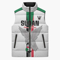 Custom Sudan Football Sleeveless Puffer Jacket Go Champions Falcons of Jediane - Wonder Print Shop