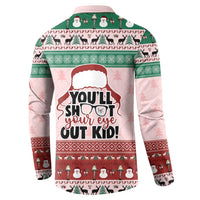 Christmas Story Button Sweatshirt You'll Shoot Your Eye Out - Wonder Print Shop