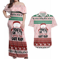 Christmas Story Couples Matching Off Shoulder Maxi Dress and Hawaiian Shirt You'll Shoot Your Eye Out - Wonder Print Shop