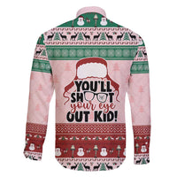 Christmas Story Family Matching Long Sleeve Bodycon Dress and Hawaiian Shirt You'll Shoot Your Eye Out - Wonder Print Shop