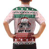 Christmas Story Family Matching Off Shoulder Short Dress and Hawaiian Shirt You'll Shoot Your Eye Out - Wonder Print Shop