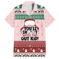 Christmas Story Family Matching Off Shoulder Short Dress and Hawaiian Shirt You'll Shoot Your Eye Out - Wonder Print Shop