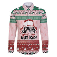 Christmas Story Family Matching Off Shoulder Short Dress and Hawaiian Shirt You'll Shoot Your Eye Out - Wonder Print Shop