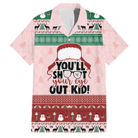 Christmas Story Family Matching Short Sleeve Bodycon Dress and Hawaiian Shirt You'll Shoot Your Eye Out - Wonder Print Shop