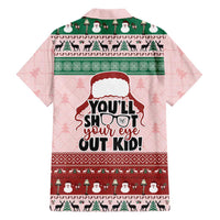 Christmas Story Family Matching Short Sleeve Bodycon Dress and Hawaiian Shirt You'll Shoot Your Eye Out - Wonder Print Shop