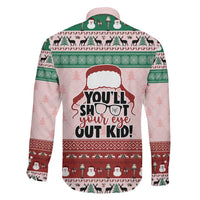 Christmas Story Family Matching Short Sleeve Bodycon Dress and Hawaiian Shirt You'll Shoot Your Eye Out - Wonder Print Shop