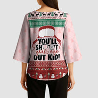 Christmas Story Kimono Sleeve Blouse You'll Shoot Your Eye Out - Wonder Print Shop