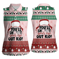 Christmas Story Women Sleeveless Polo Shirt You'll Shoot Your Eye Out - Wonder Print Shop