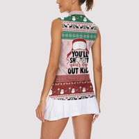 Christmas Story Women Sleeveless Polo Shirt You'll Shoot Your Eye Out - Wonder Print Shop