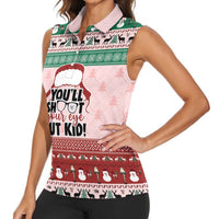 Christmas Story Women Sleeveless Polo Shirt You'll Shoot Your Eye Out - Wonder Print Shop