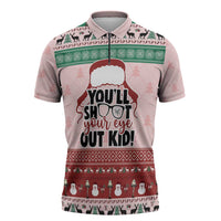 Christmas Story Zipper Polo Shirt You'll Shoot Your Eye Out - Wonder Print Shop