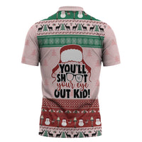 Christmas Story Zipper Polo Shirt You'll Shoot Your Eye Out - Wonder Print Shop