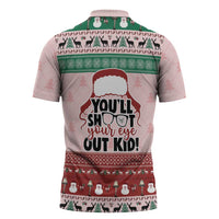 Christmas Story Zipper Polo Shirt You'll Shoot Your Eye Out - Wonder Print Shop