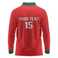 Custom Portugal Football Long Sleeve Polo Shirt Never Back Down 2026