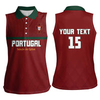 Custom Portugal Football 2026 Women Sleeveless Polo Shirt Vamos Portugal
