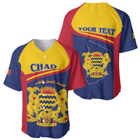 Personalised Chad Baseball Jersey Coat Of Arms - African Pattern