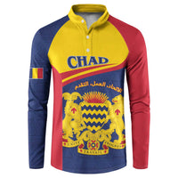 Personalised Chad Button Sweatshirt Coat Of Arms - African Pattern