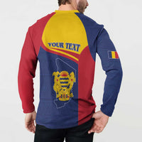 Personalised Chad Button Sweatshirt Coat Of Arms - African Pattern