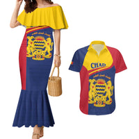 Personalised Chad Couples Matching Mermaid Dress and Hawaiian Shirt Coat Of Arms - African Pattern