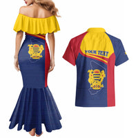 Personalised Chad Couples Matching Mermaid Dress and Hawaiian Shirt Coat Of Arms - African Pattern