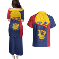 Personalised Chad Couples Matching Puletasi and Hawaiian Shirt Coat Of Arms - African Pattern