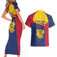 Personalised Chad Couples Matching Short Sleeve Bodycon Dress and Hawaiian Shirt Coat Of Arms - African Pattern